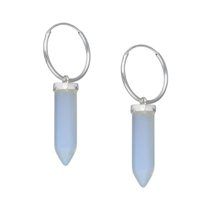 Argollas Piedra Luna - Plata 925