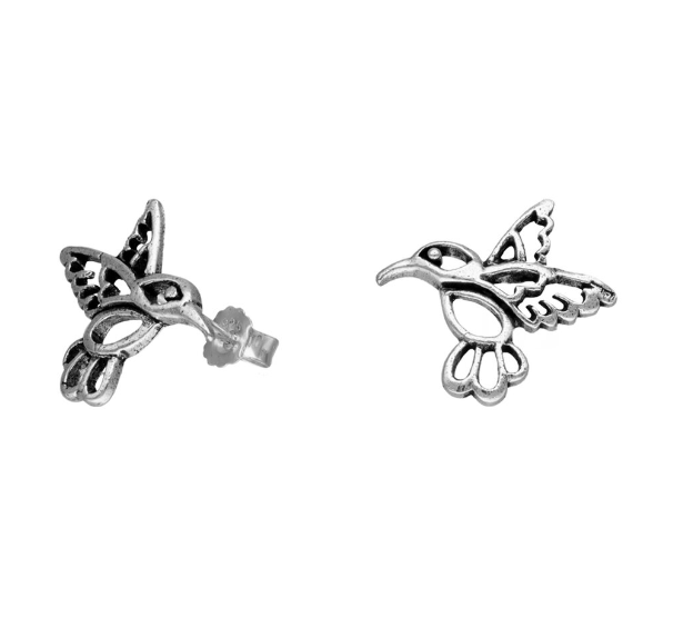 Aros Pajarito Colibrí - Plata 925