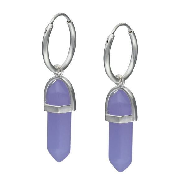 Argollas cuarzo violeta - Plata 925