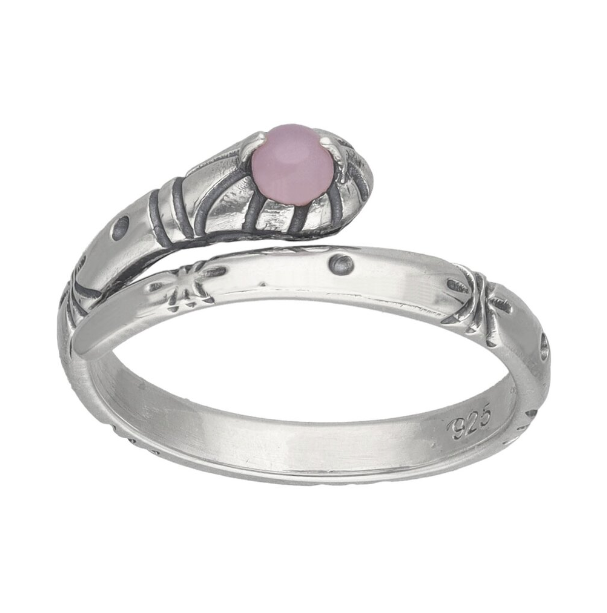 Anillo Serpiente - Cuarzo Rosa y Plata 925