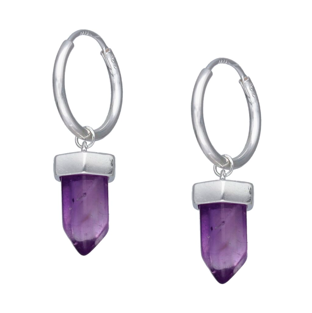 Argollas Punta Amatista - Plata 925