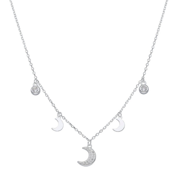 Collar Cascada de Lunas - Plata 925 y  Circones