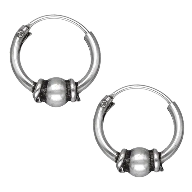 Argollitas Bali 10mm - Plata 925