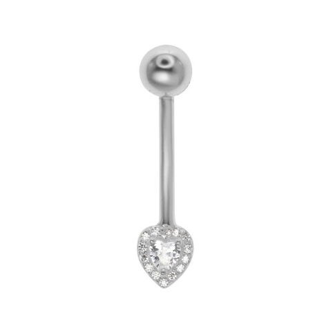 Piercing Ombligo Corazón - Plata 925