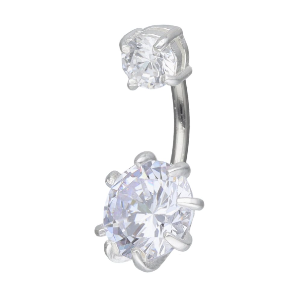 Piercing Ombligo Gran Circón - Plata 925