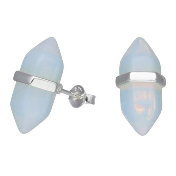 Aros Reflejo de Luna - Plata 925 y Piedra Luna
