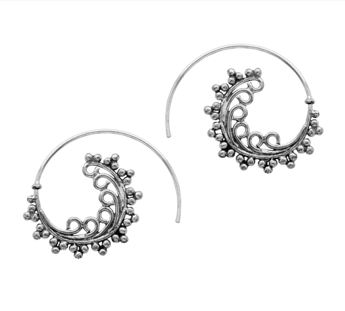 Aros Espiral del Loto Sagrado - Plata 925