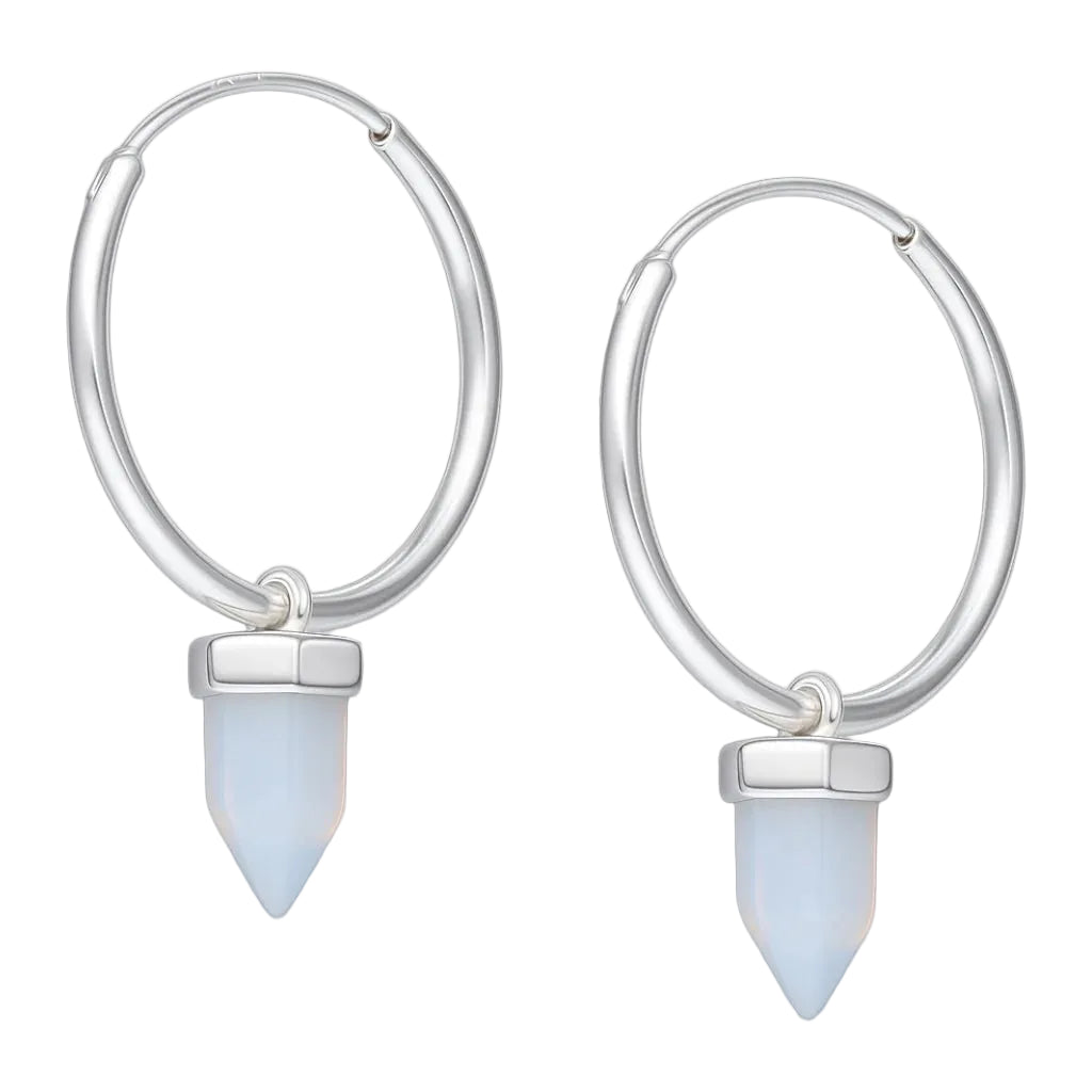 Argolla Cuarzo Piedra Luna 17mm - Plata 925