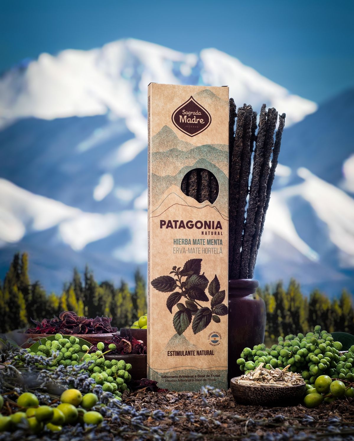 Sahumerio Patagonia · Yerba Mate & Menta - Sagrada Madre