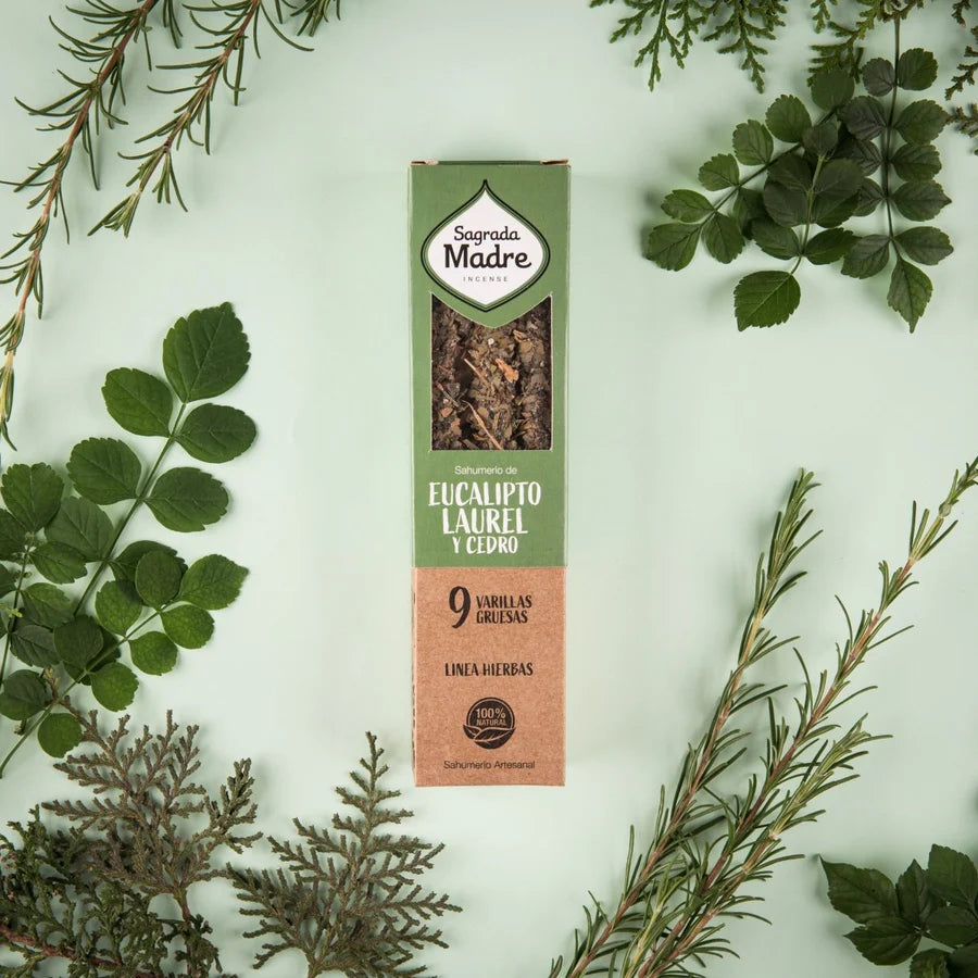 Sahumerio Herbal · Eucalipto, Laurel & Cedro - Sagrada Madre